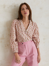 Alma V-Neck Shirt in Pink from Yerse