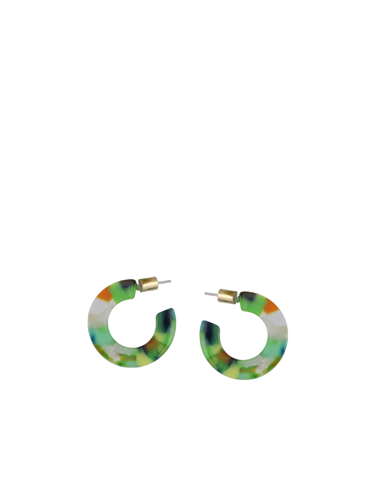 Erica Resin Hoops in Green and Orange from Big Metal