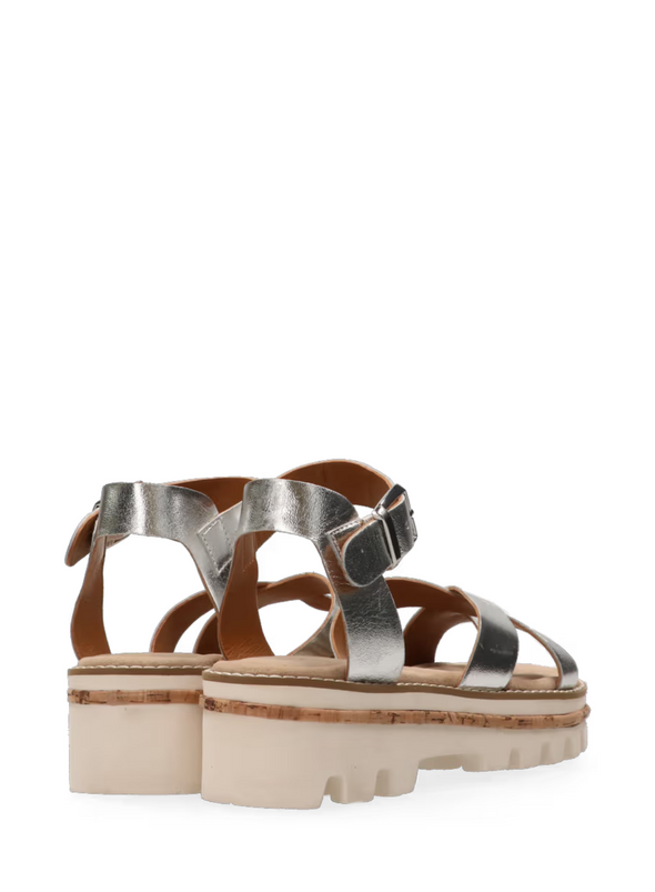 Kiki Leather Sandals in Silver from Maruti