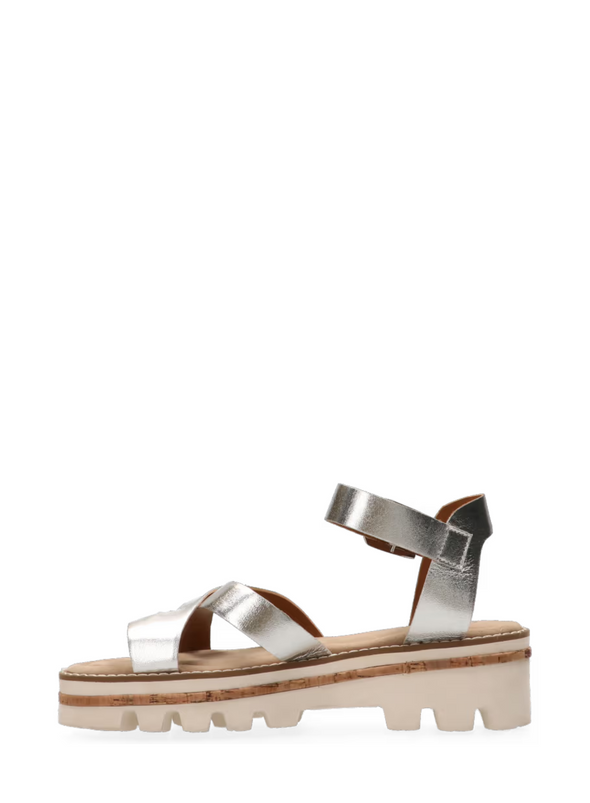 Kiki Leather Sandals in Silver from Maruti