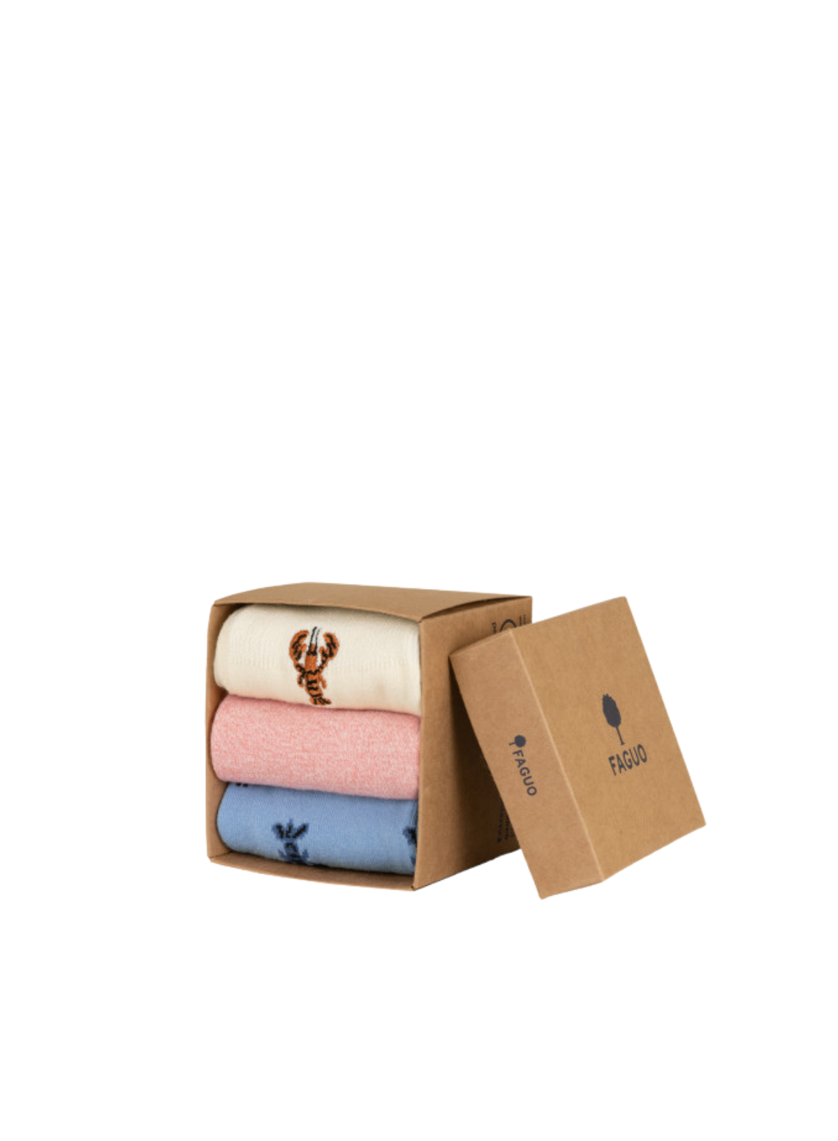 Socks in a Box in Light Blue Mix from Faguo