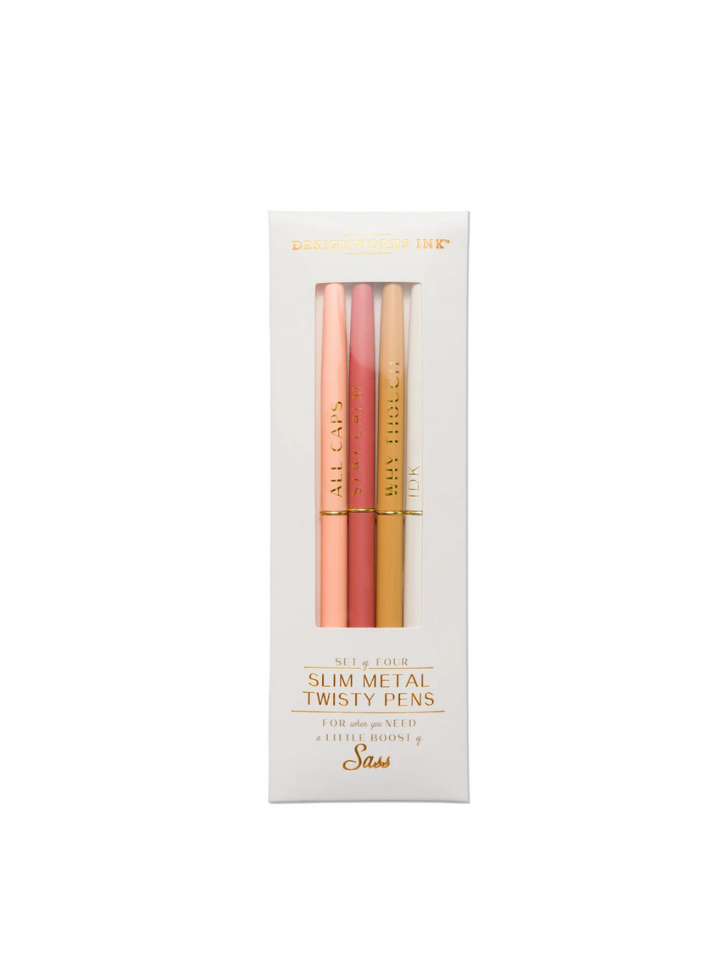 Twisty Slim Metal Pens in Cream from Designworks Ink