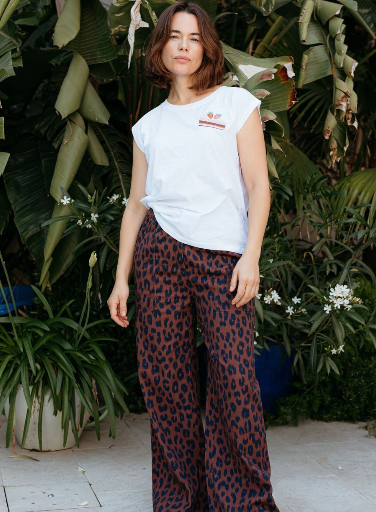 Sugarhill Nica Wide Leg Leopard Trousers