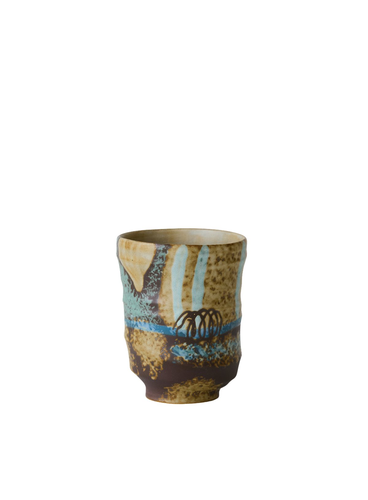 HK Living Tall Artist Ceramics Coffee Cup in Scratched