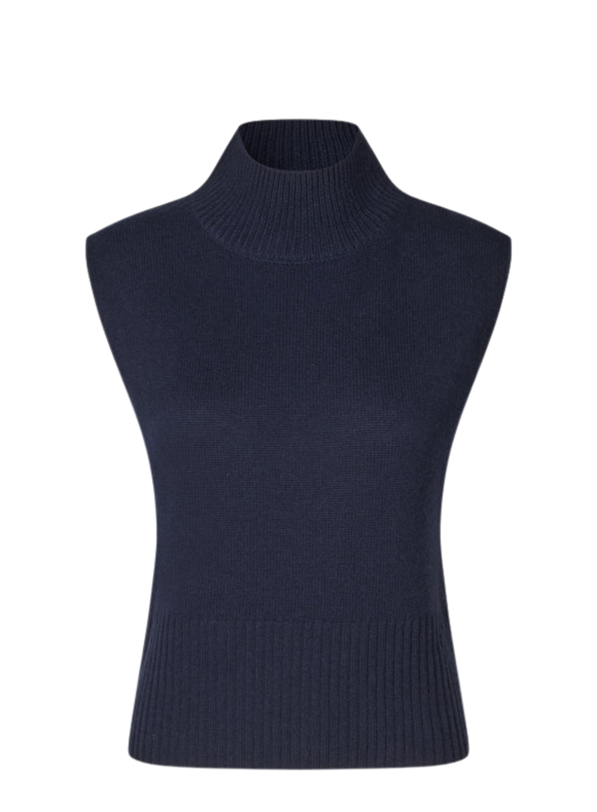 Second Female Longo Knit T-Neck Vest in Night Sky