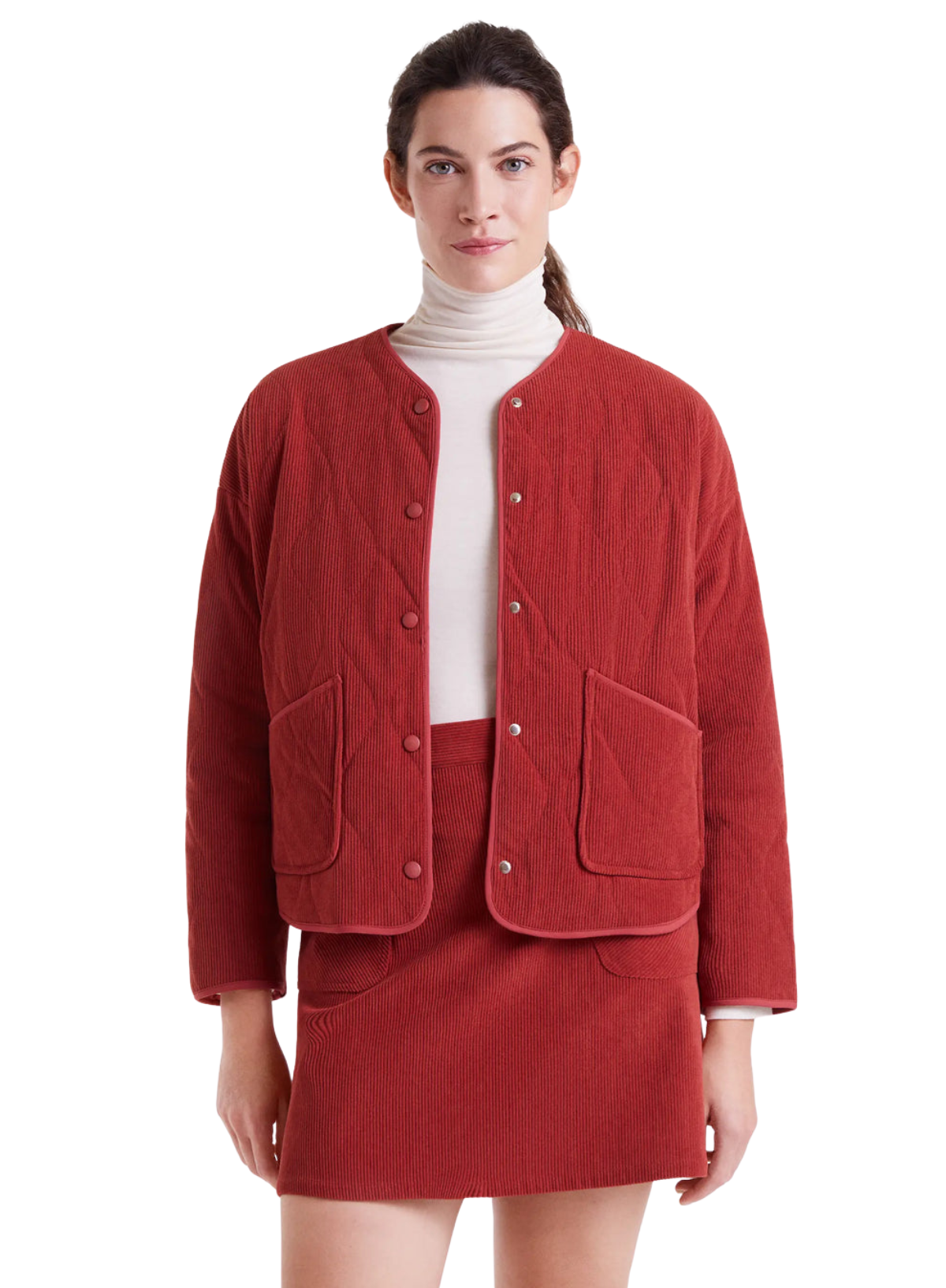 Corduroy Fabric Jacket in Brown from Compañia Fantastica