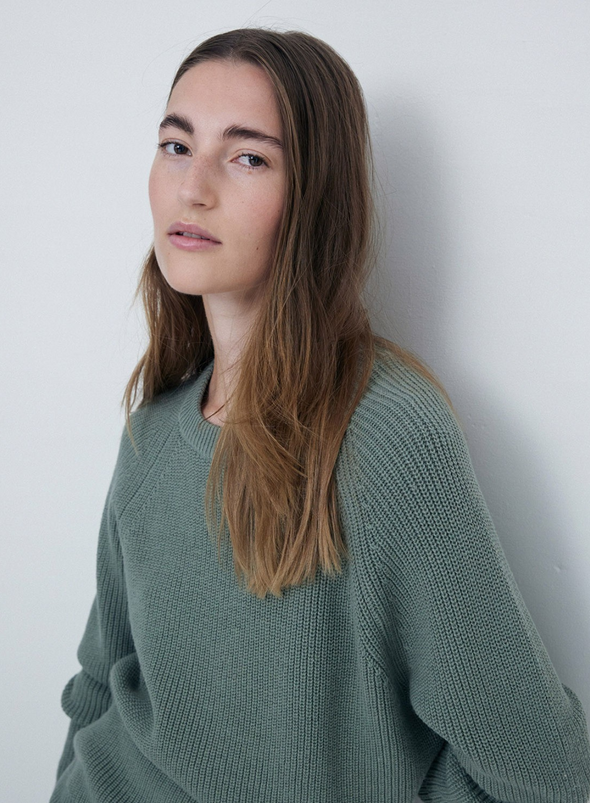 Bam Knit Jumper in Khaki from Yerse