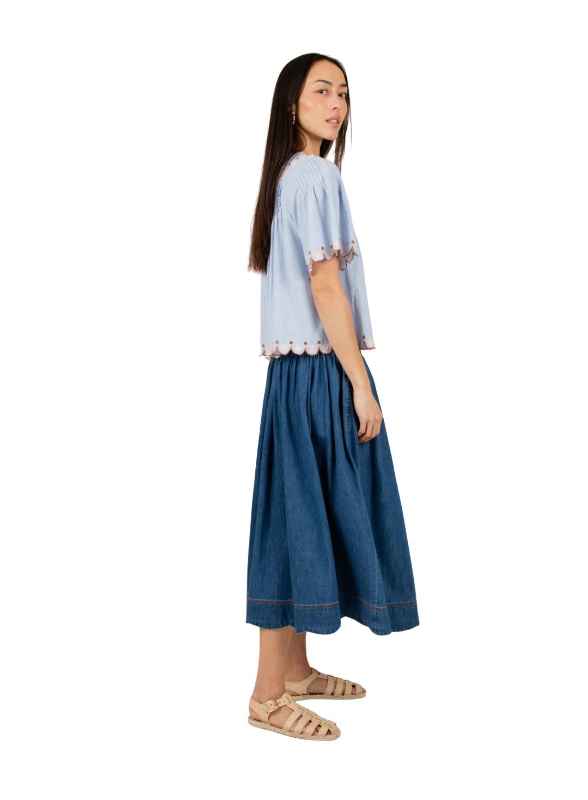 Bonté Polly Skirt in Mid Wash Denim