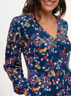 Bibi Mini Tea Dress in Navy, Midnight Woodland from Sugarhill