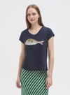 Cotton T-Shirt with 'Fish Print' in 134 from Nice Things