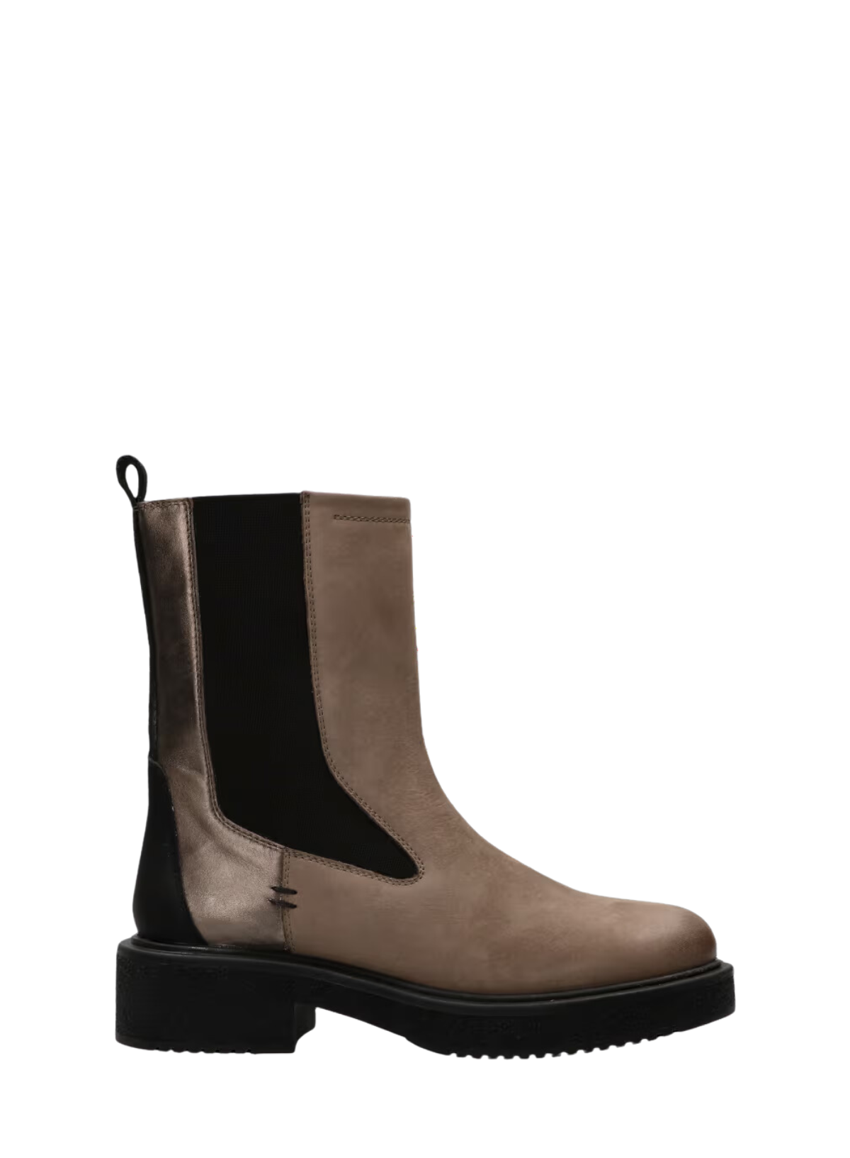 Sarah Nubuck Boots in Taupe/Metallic Bronze from Maruti