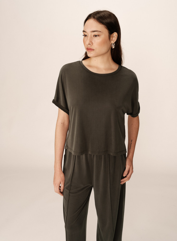 Parma T-Shirt in Kaki from Grace & Mila