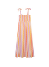 Striped Long Dress in Coral Stripes from Compañia Fantastica