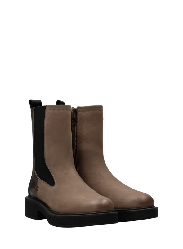 Sarah Nubuck Boots in Taupe/Metallic Bronze from Maruti