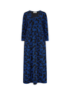 Evelyn Jersey Midi Dress in Black/Blue Leopard Spots from Sugarhill