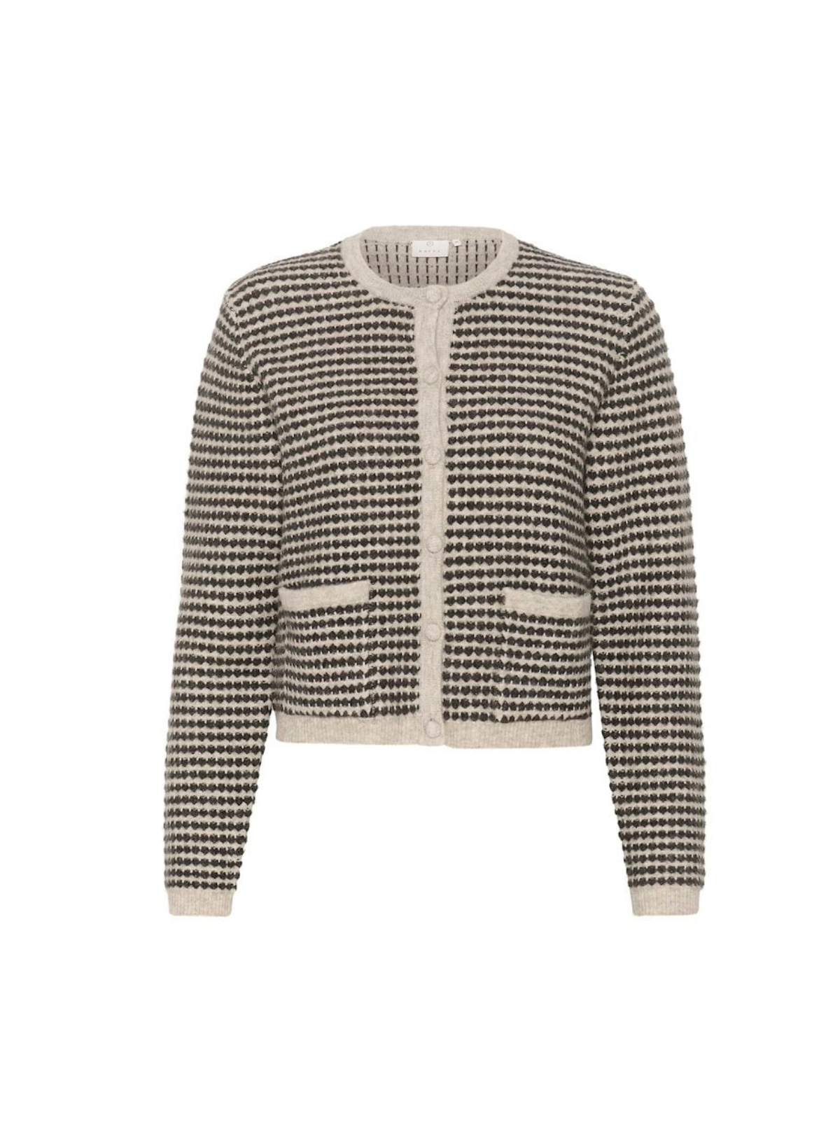 Ellery Knit Cardigan in Feather Gray/Black from Kaffe