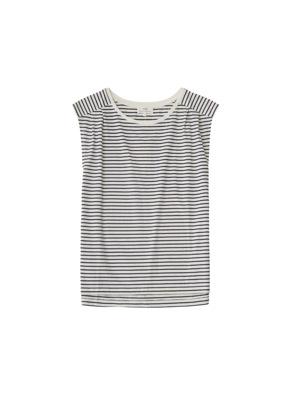 O-Stripe T-Shirt in Navy Stripes from Yerse