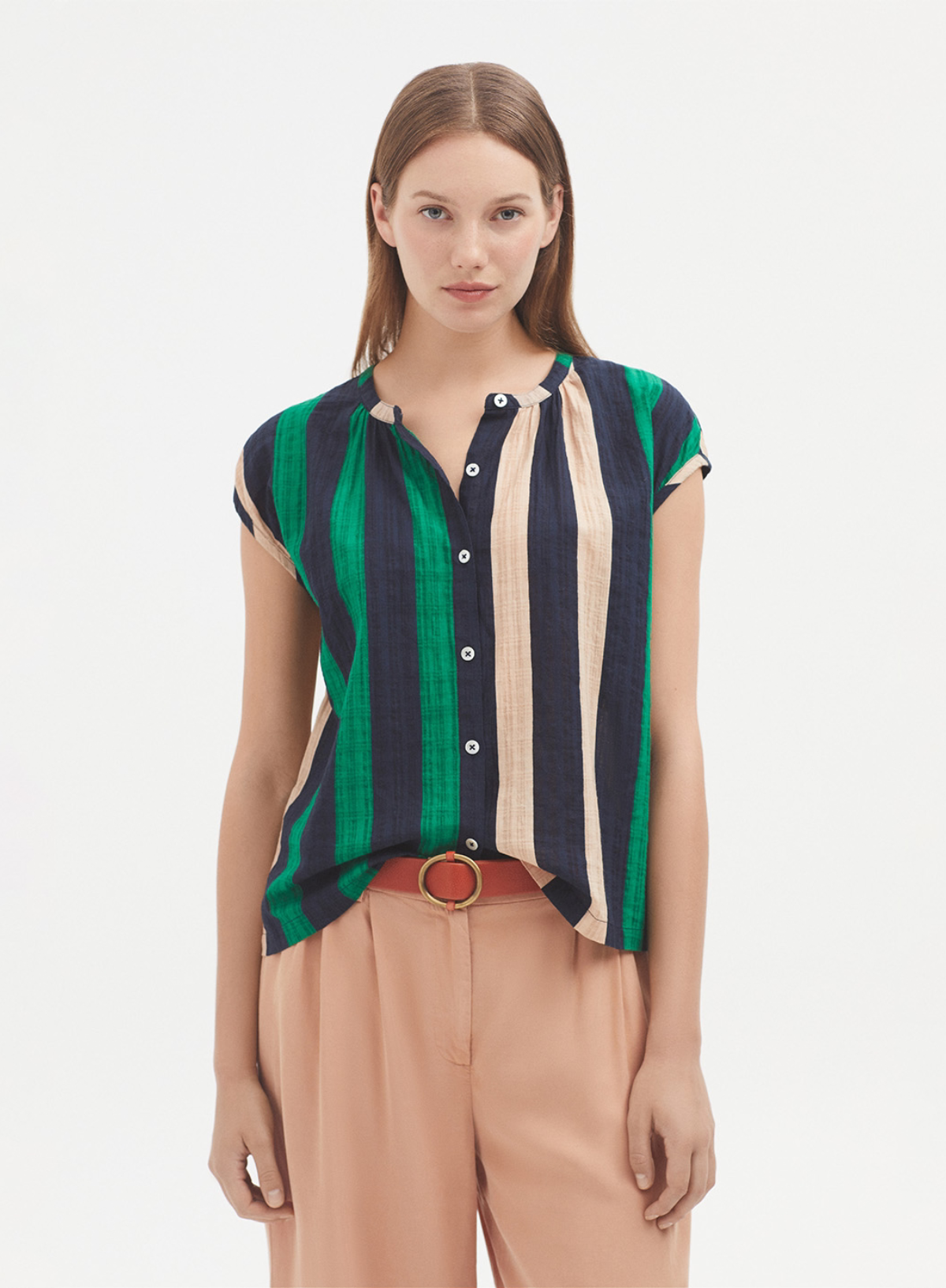 Multi Stripe Print 'Mao Shirt' from Nice Things