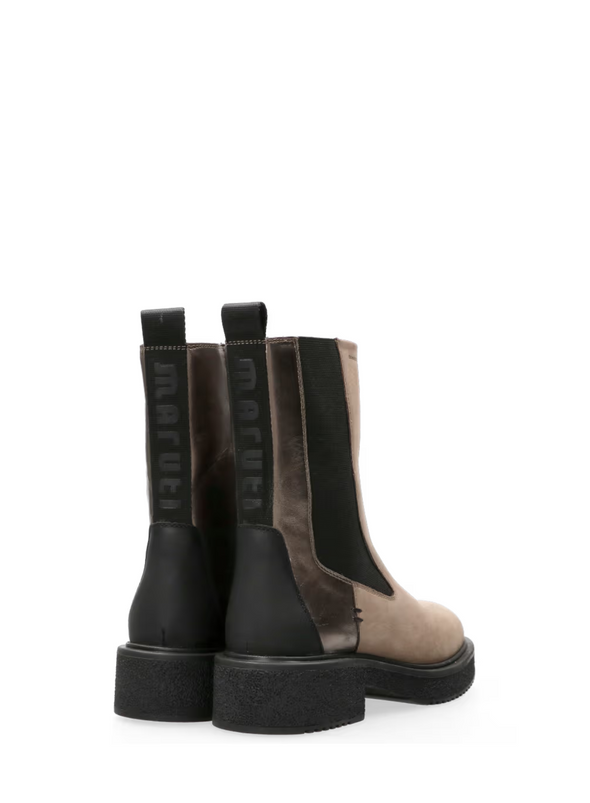 Sarah Nubuck Boots in Taupe/Metallic Bronze from Maruti