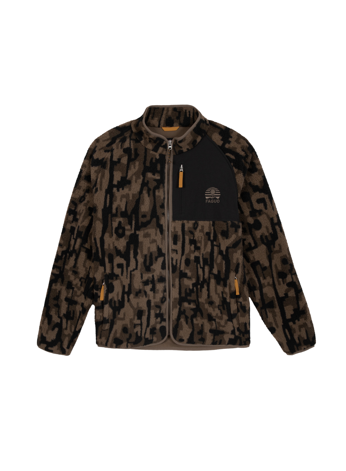 Senart Polar Zip Up Jacket in Brown from Faguo