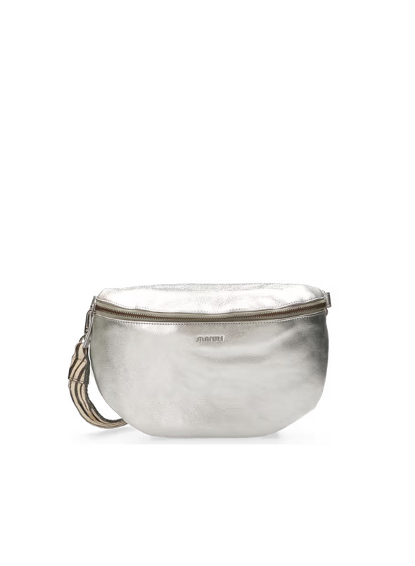 Leather Bum Bag in Silver from Maruti