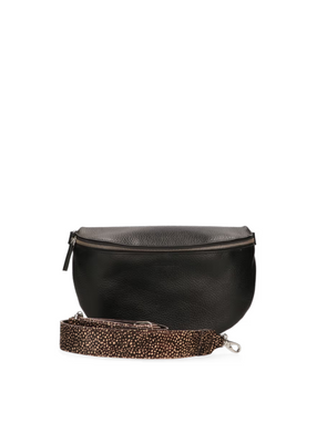 Leather Bum Bag in Black from Maruti
