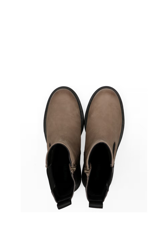Sarah Nubuck Boots in Taupe/Metallic Bronze from Maruti