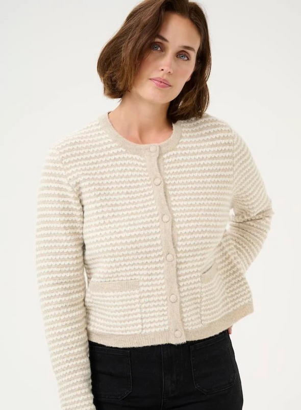 Ellery Knit Cardigan in Ch/Feather Gray from Kaffe