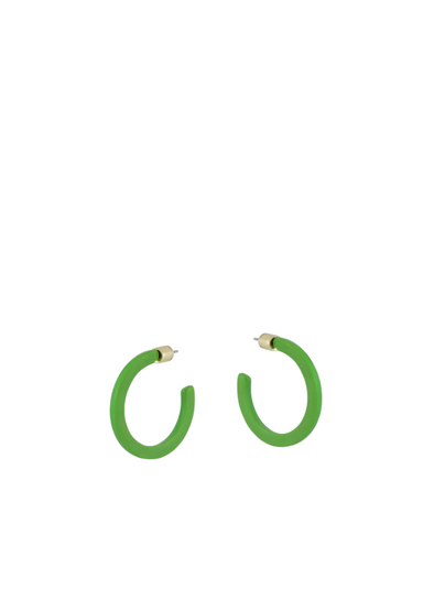 Thea Tiny Resin Earrings in Green from Big Metal