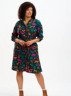 Zadie Shirt Dress in Dark Green Tiger Cutouts from Sugarhill