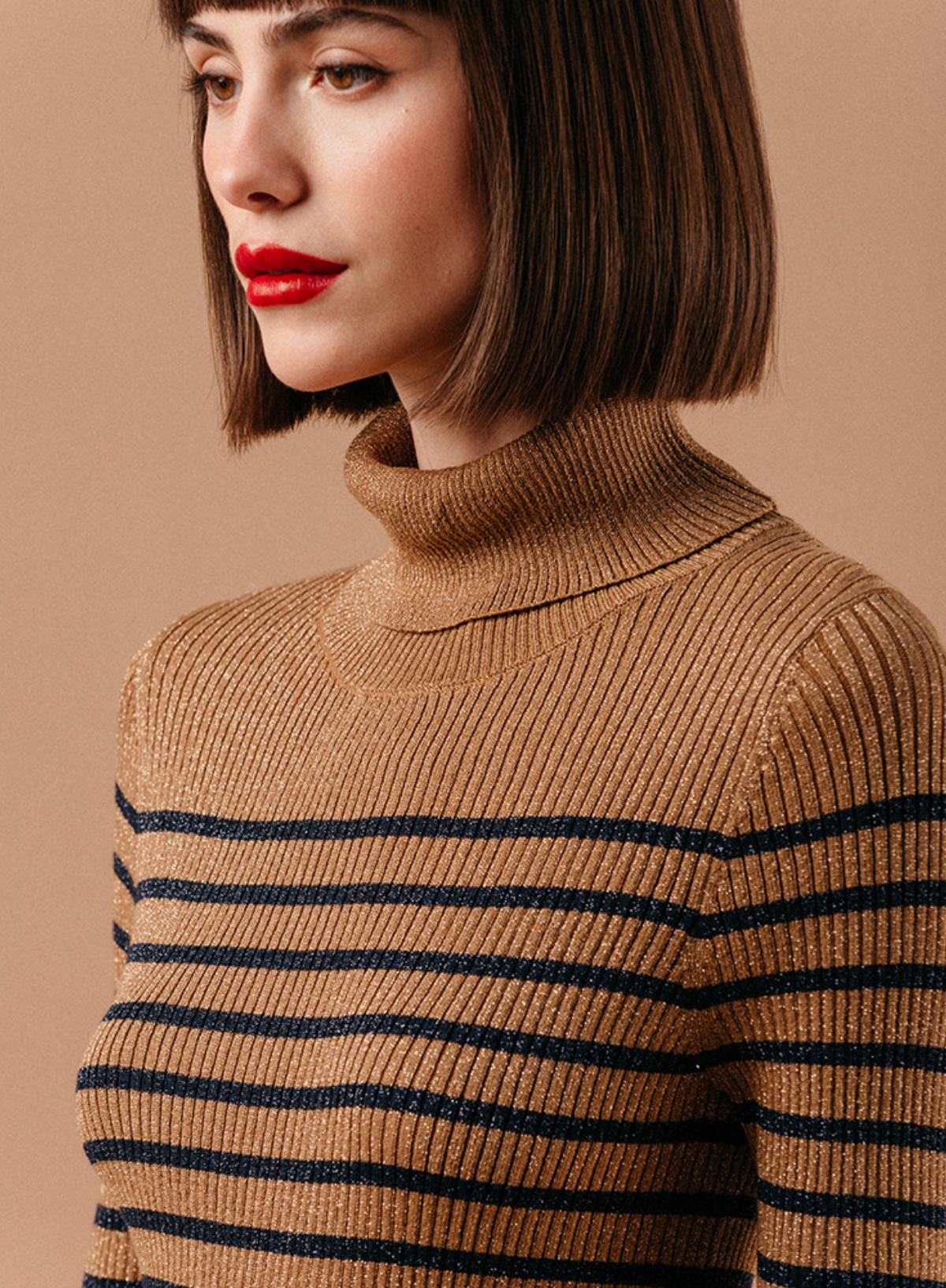 Lisael Glittery Rollneck in Marine from Grace and Mila