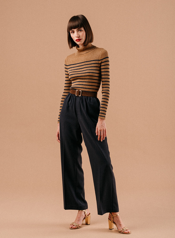 Lisael Glittery Rollneck in Marine from Grace and Mila