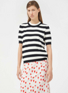 Knitted T-Shirt in Black & White Stripes from Compañia Fantastica