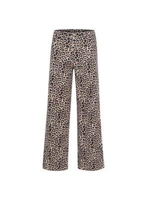 Leonora HW Denim Jeans in Classic Leopard from Kaffe