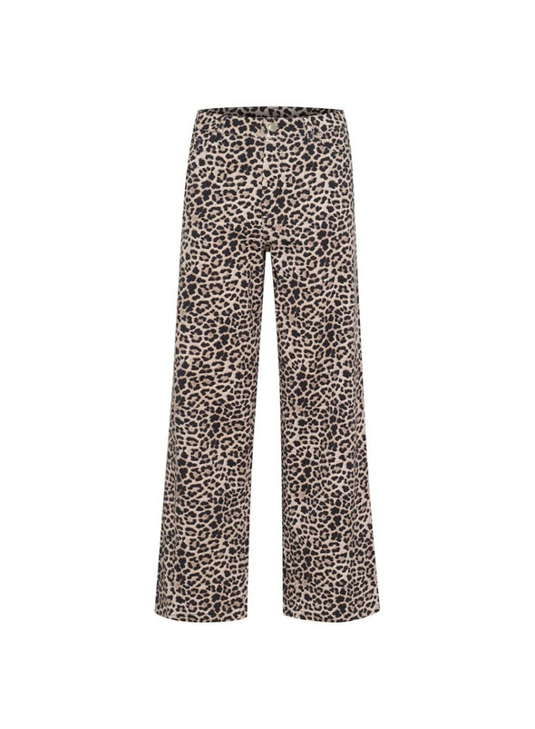 Leonora HW Denim Jeans in Classic Leopard from Kaffe