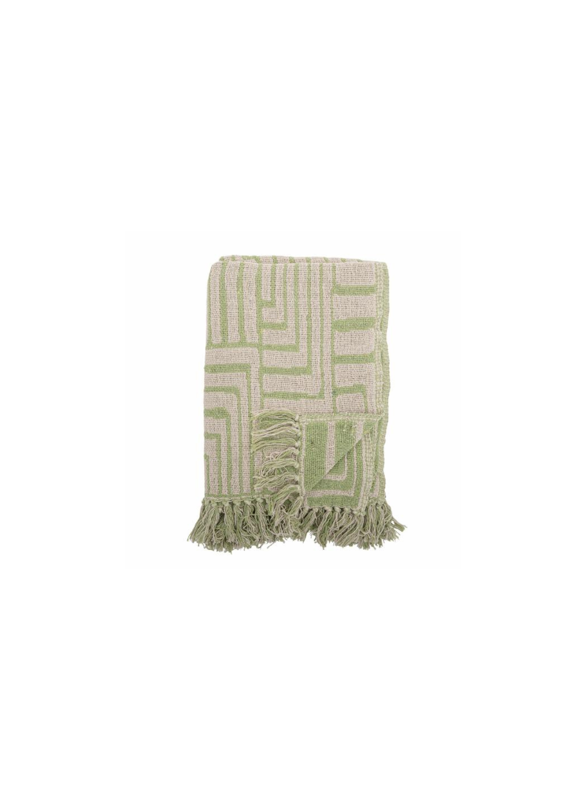 Bloomingville Velva Green Recycled Cotton Throw
