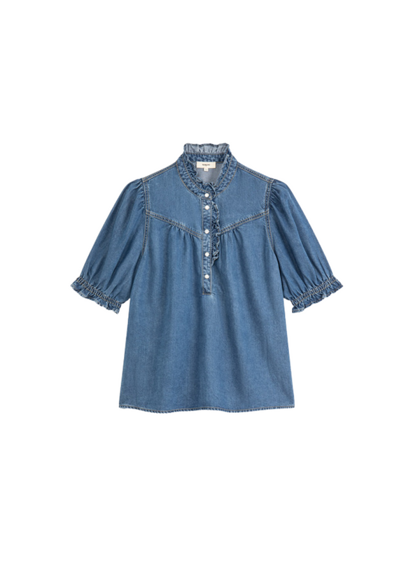 Louise Denim Shirt in Bleu Jeans from Suncoo