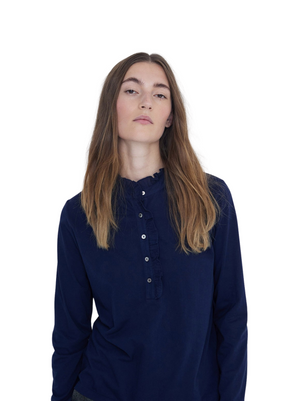 Chantal Long Sleeve Top in Navy from Yerse