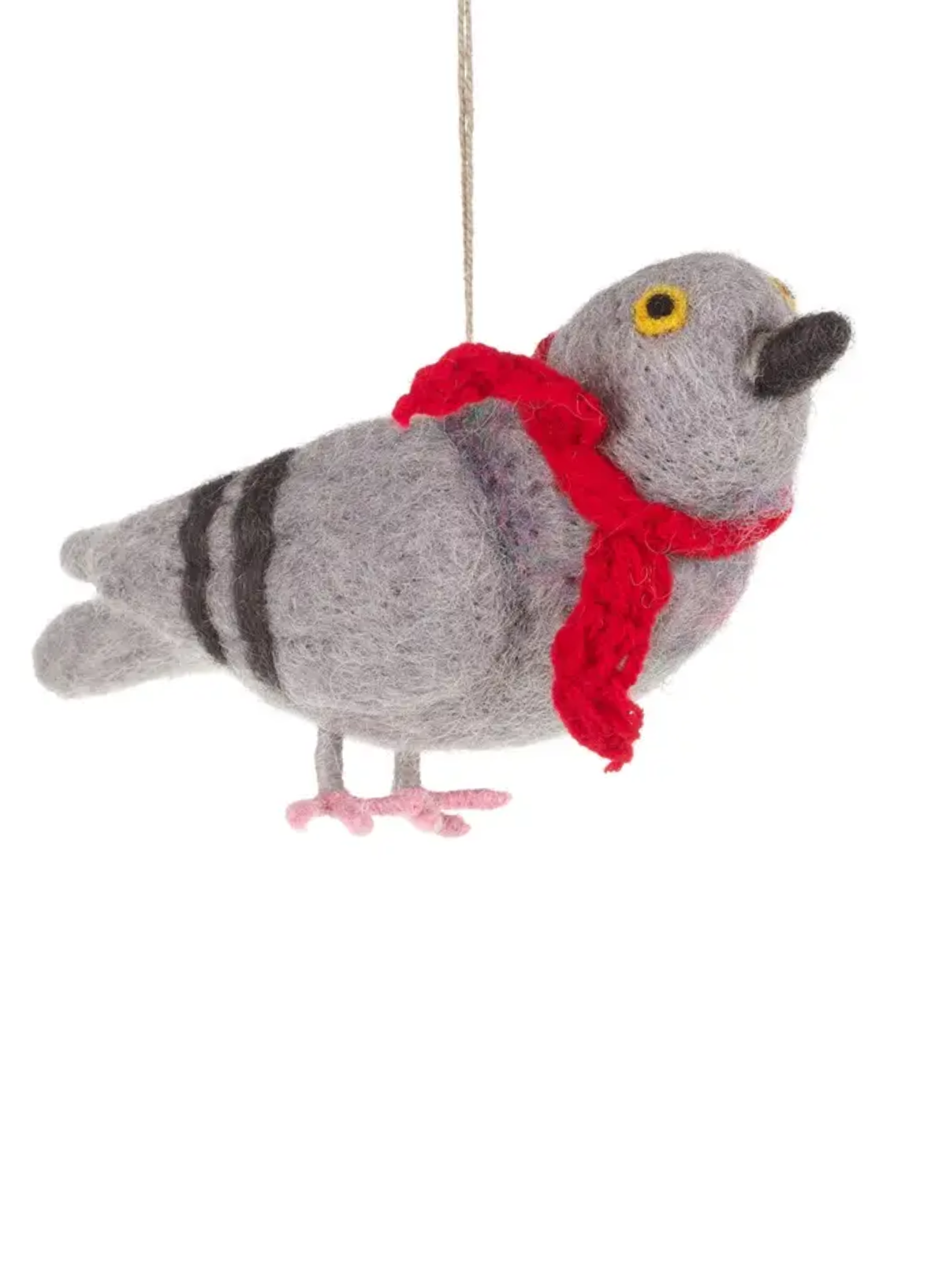 Felt So Good Pigeon With Scarf Hanging Bird Decoration