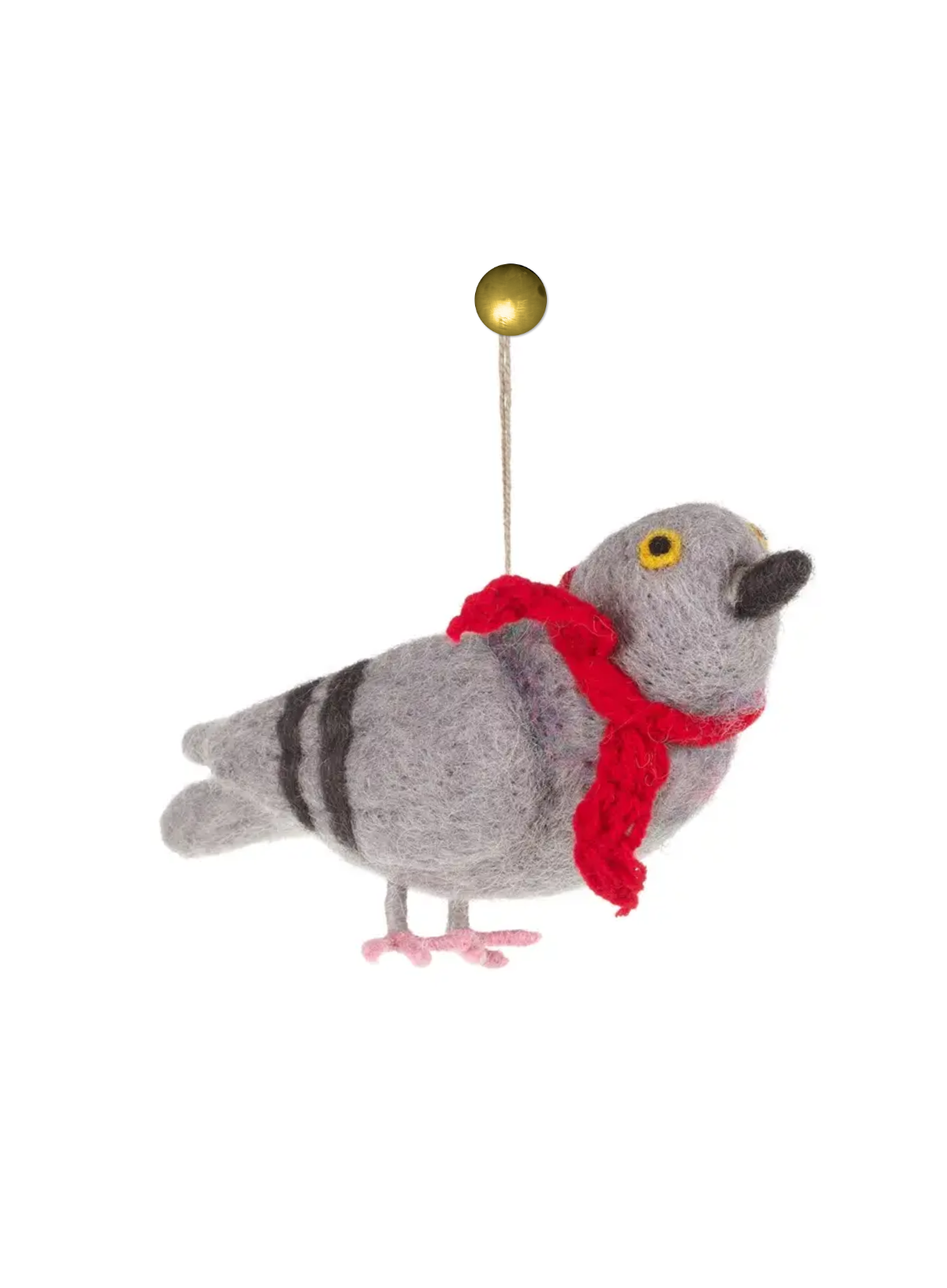 Felt So Good Pigeon With Scarf Hanging Bird Decoration