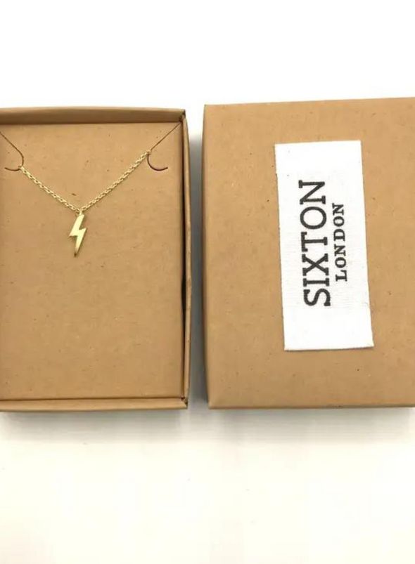 Core Range Golden Lightning Bolt Necklace from Sixton