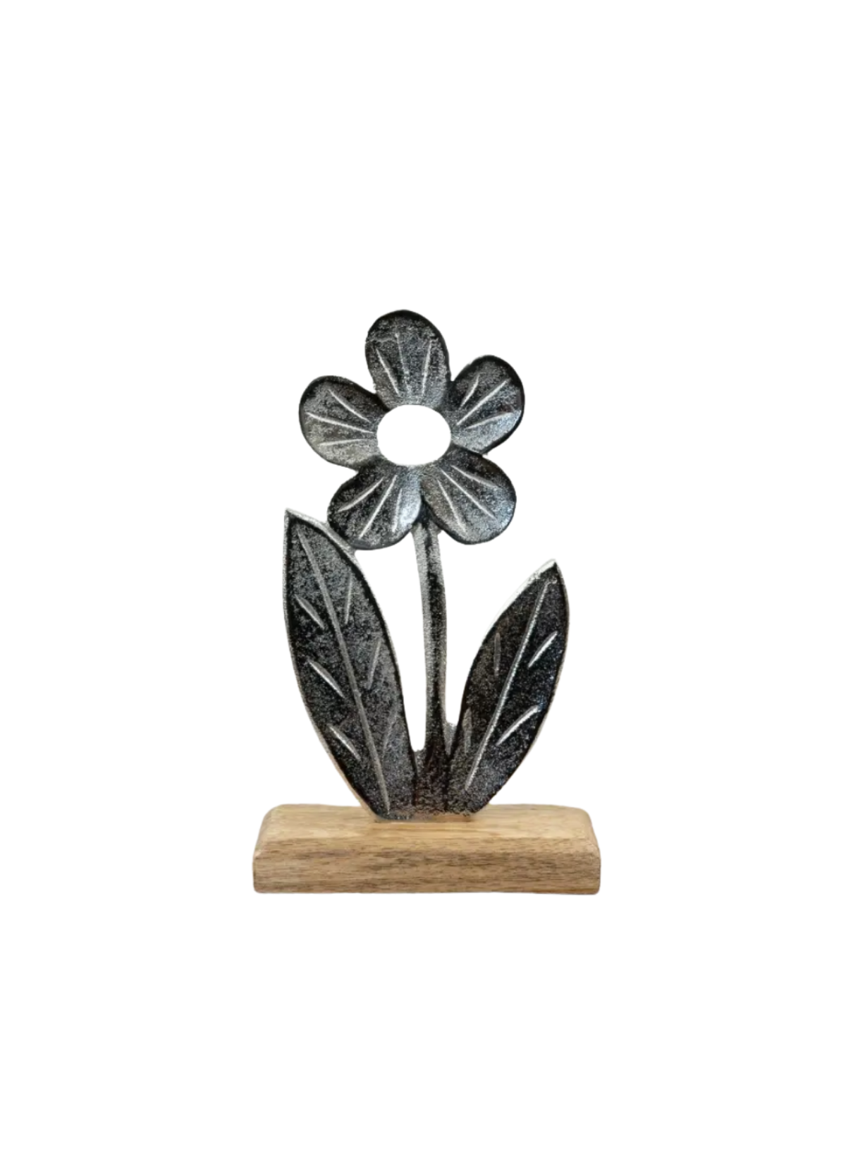 Gainsborough Giftware Aluminium & Wood Flower Ornament 14cm