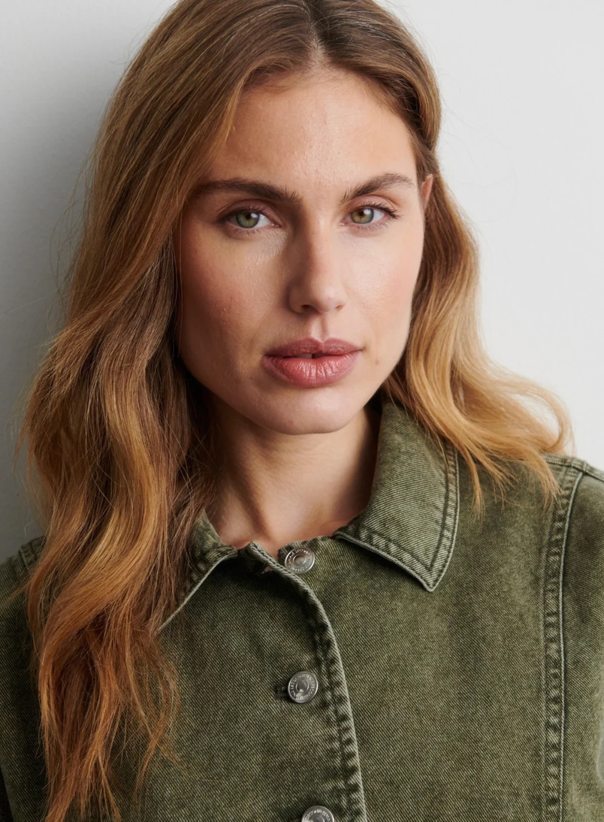 Second Female Jaye Denim Jacket in Green Denim