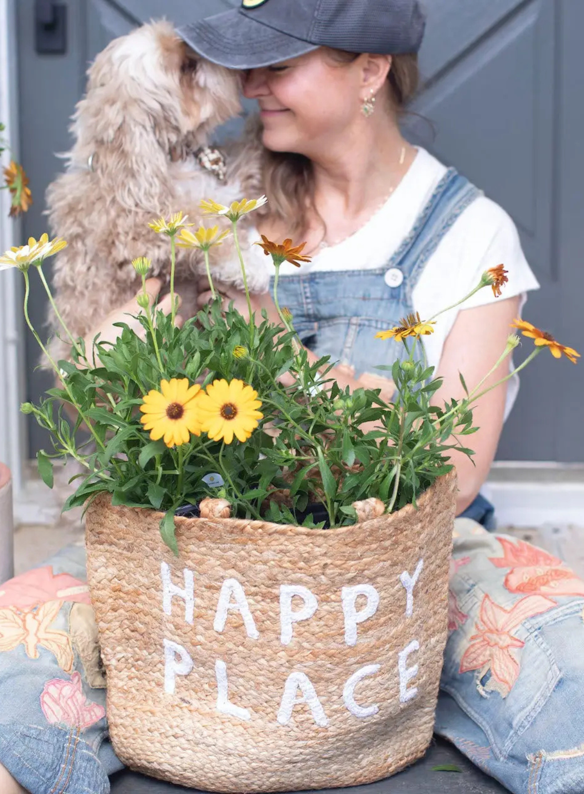 Happy Place Small Jute Tote Bag from Sugarboo & Co