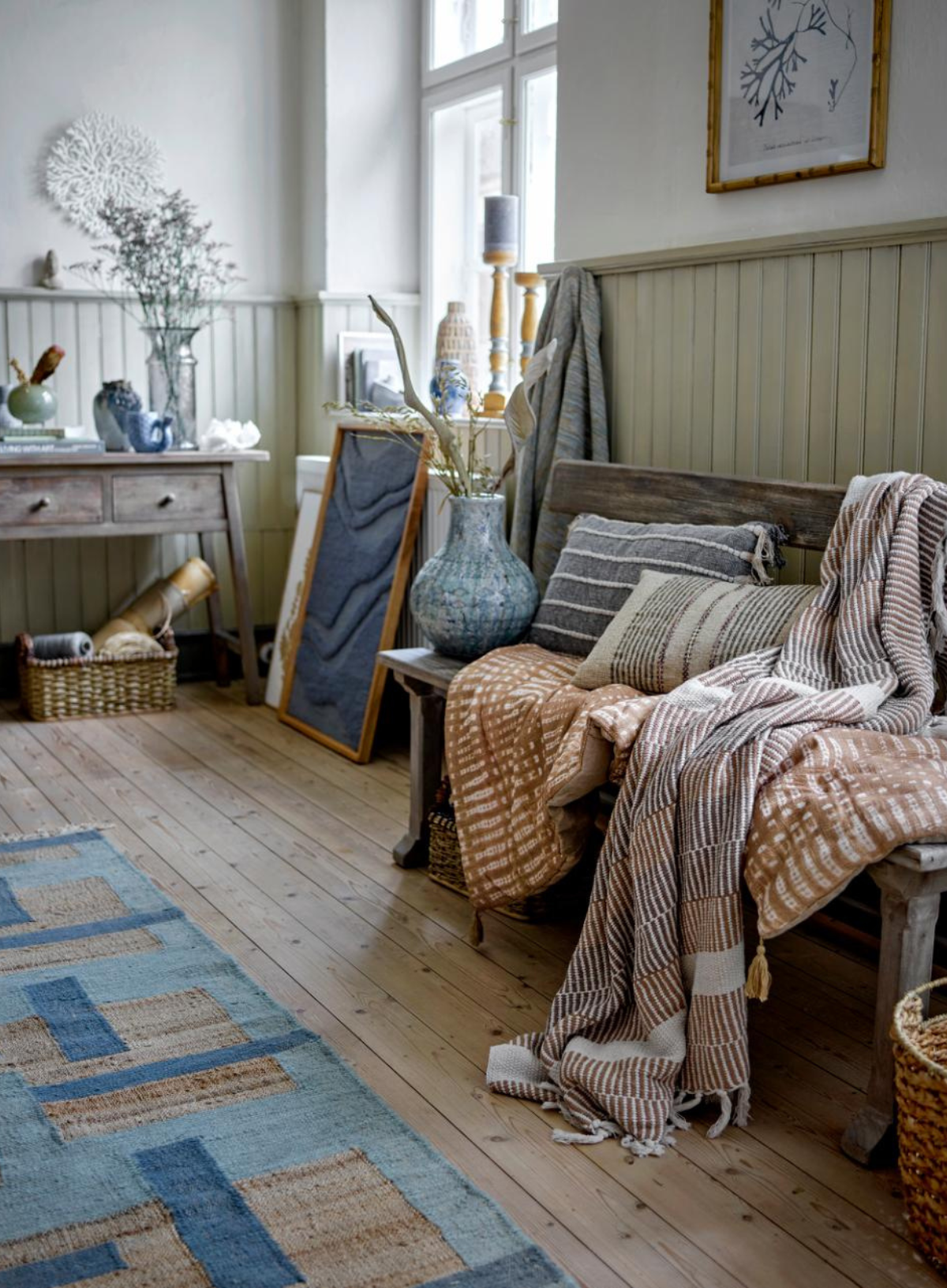 Isnel Nature Recycled Cotton Throw from Bloomingville