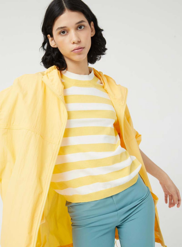 Knitted T-Shirt in Yellow & White Stripes from Compañia Fantastica