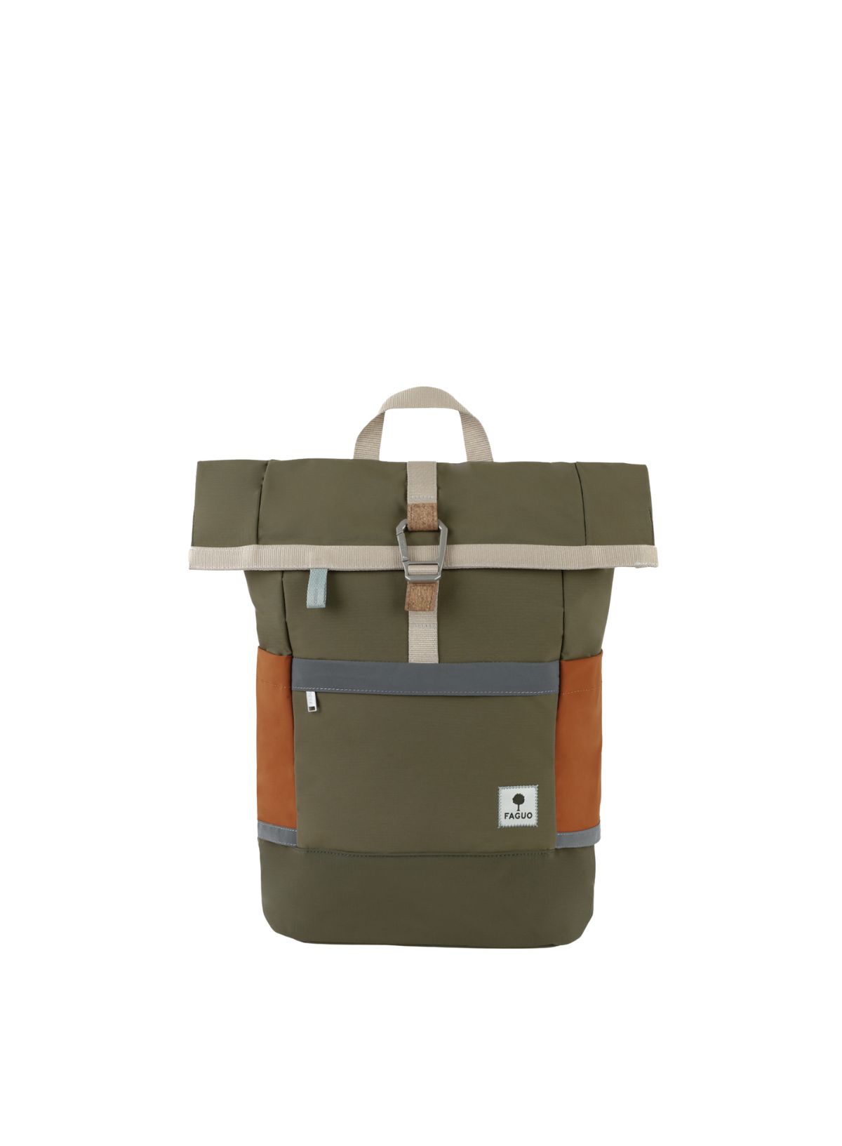 Medium Cycling Bag in Kaki and Orange from Faguo