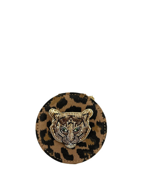 Jewellery Travel Pot in Leopard - Tiger Head Brooch from Sixton