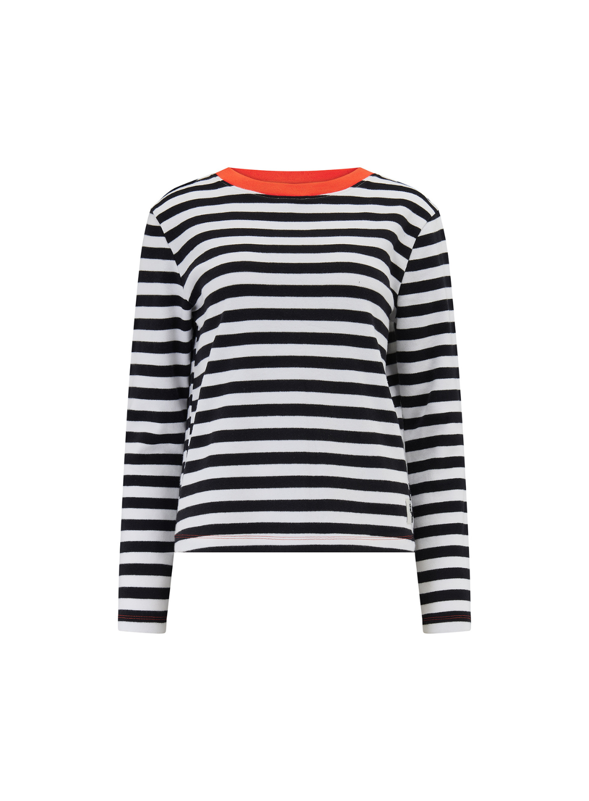 Vienna Jersey Top in White/Black Striped Ringer from Sugarhill