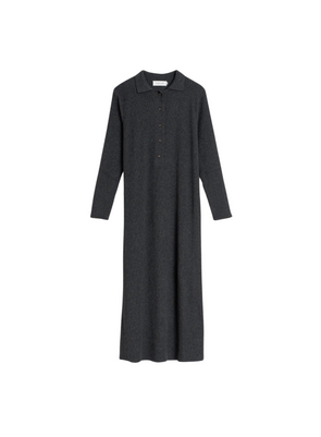 Button Front Collared Jumper Dress in Grey from Indi & Cold